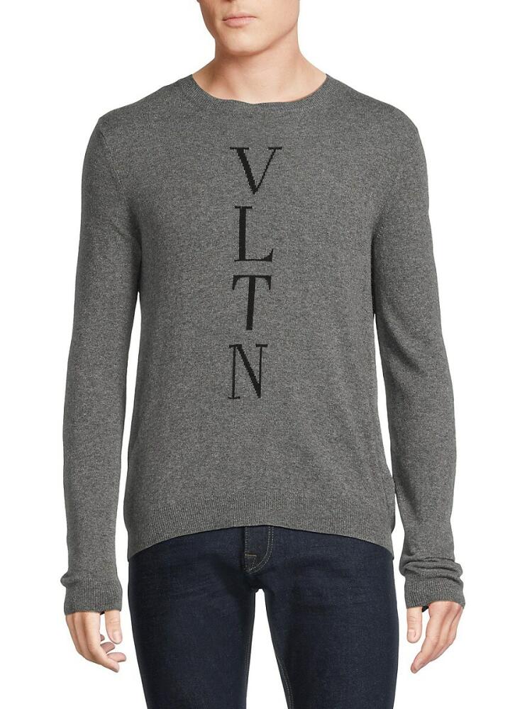 Valentino Men's Logo Wool Blend Sweater - Grey Cover