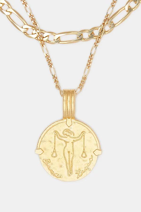 Deux Lions Jewelry Gold Sicilian Zodiac Layered Necklace in Libra Cover