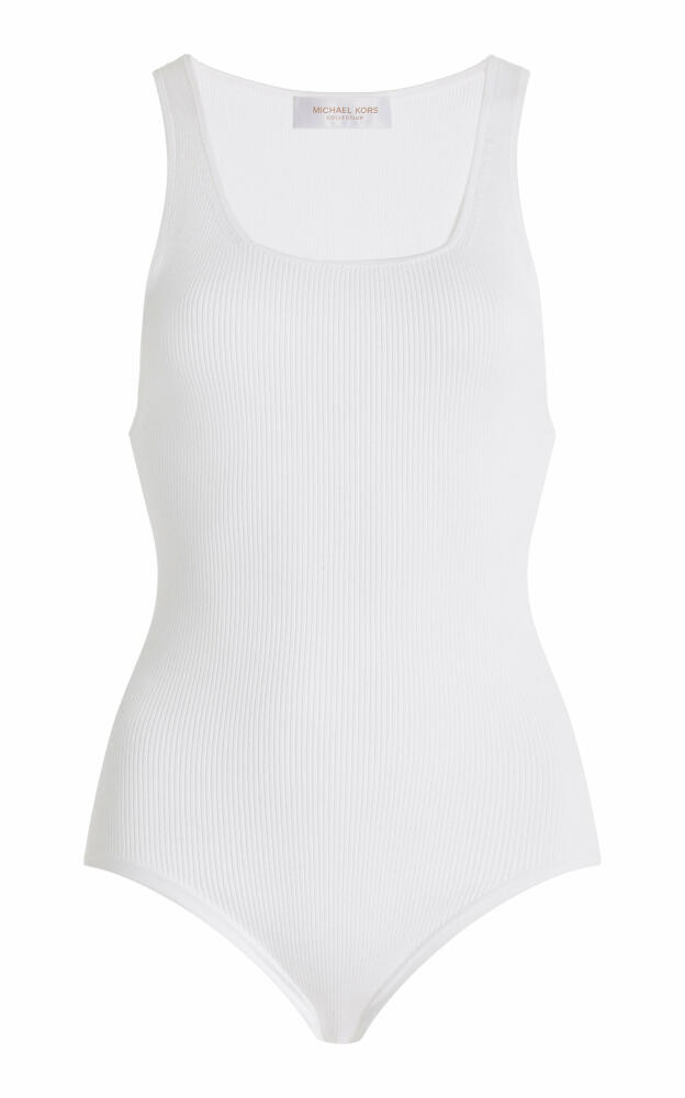 Michael Kors Collection - Ribbed Jersey Tank Bodysuit - White Cover