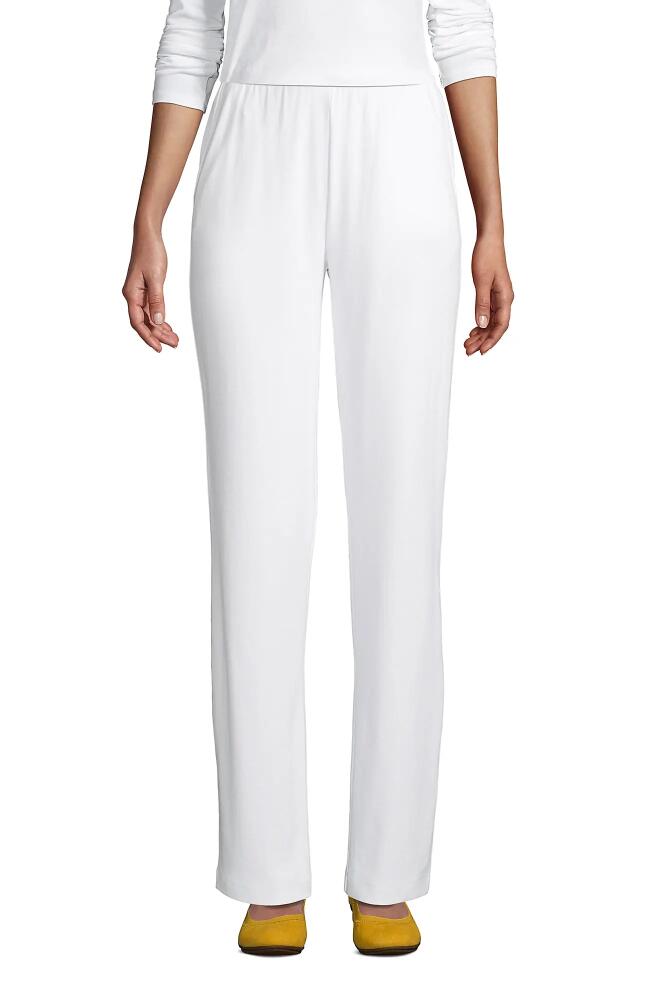 Lands' End Sport Knit High Rise Pants in White Cover