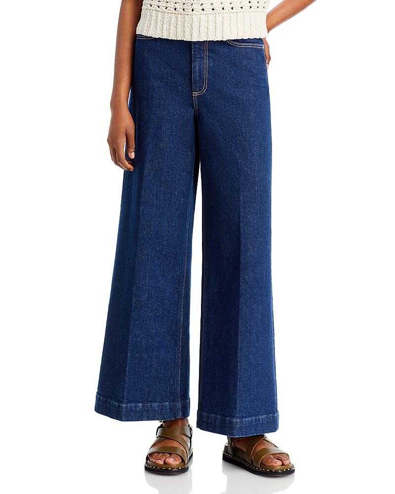 Paige Harper Wide Leg Ankle Jeans in Casa Cover