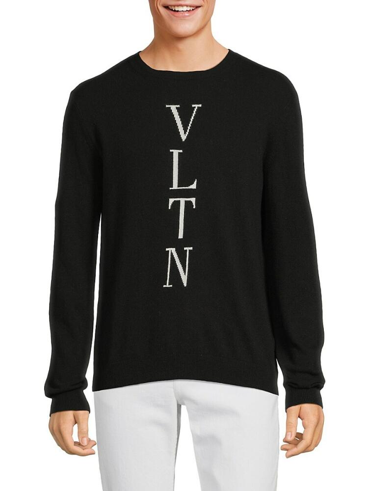 Valentino Men's Logo Wool Blend Sweater - Black Cover