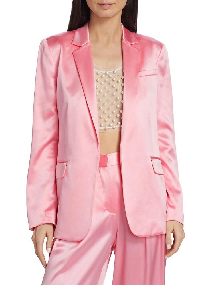 LoveShackFancy Women's Astara Silk Blazer - Sweet Pink Cover