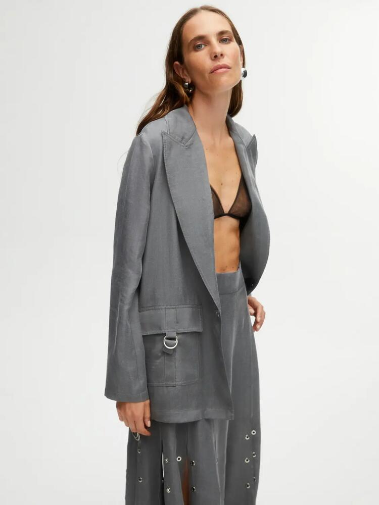 Nocturne Double-Breasted Jacket with Pockets in Grey Cover