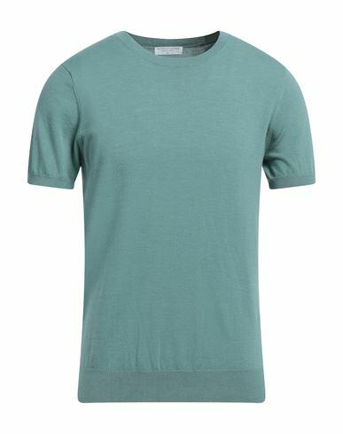 Majestic Filatures Man Sweater Turquoise Organic cotton, Elastane Cover