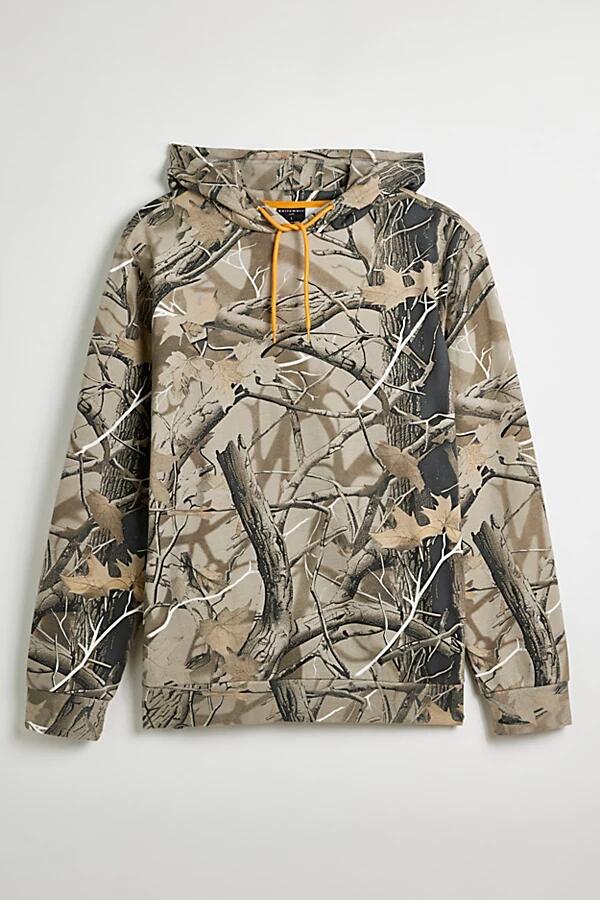 Camo Allover Print Hoodie Sweatshirt in Brown Cover