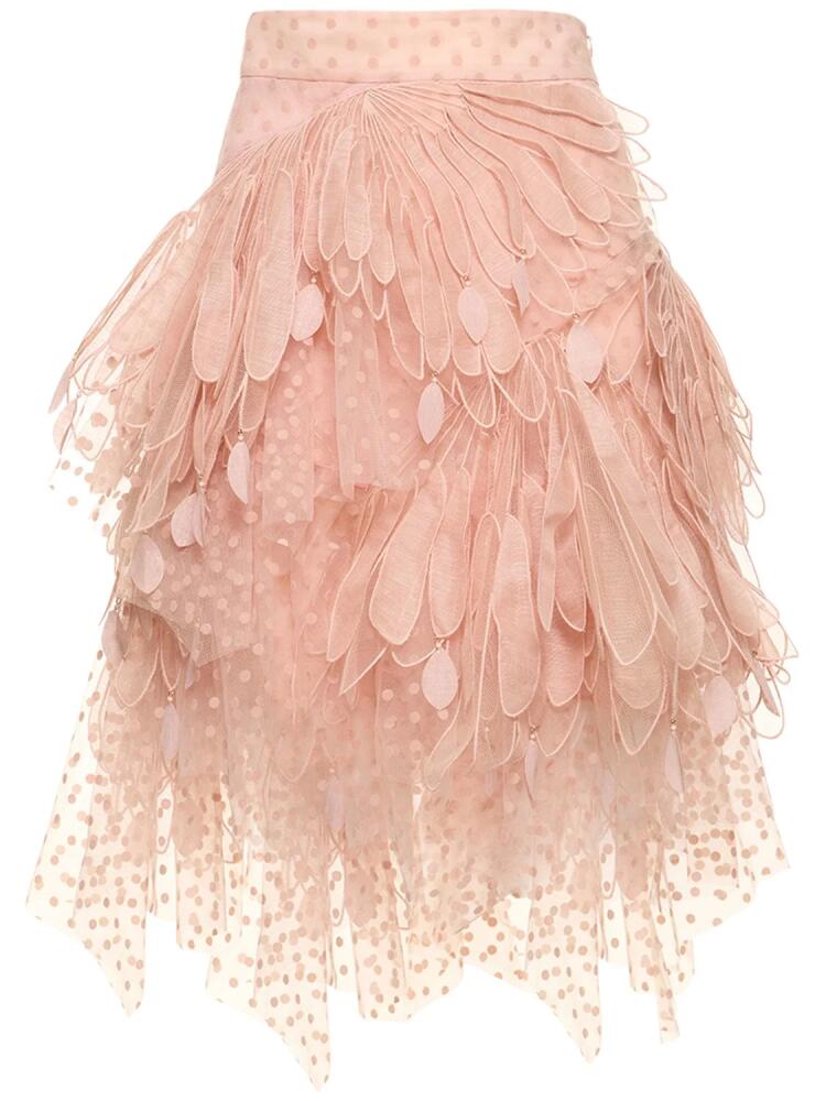 ZIMMERMANN Lvr Exclusive Flocked Tulle Mini Skirt Cover