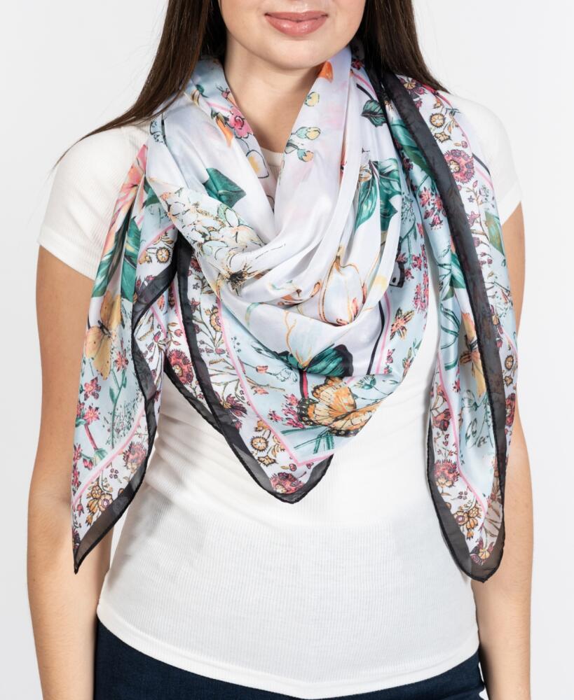 Vince Camuto Women's Lily Floral Square Scarf - White Multi Cover