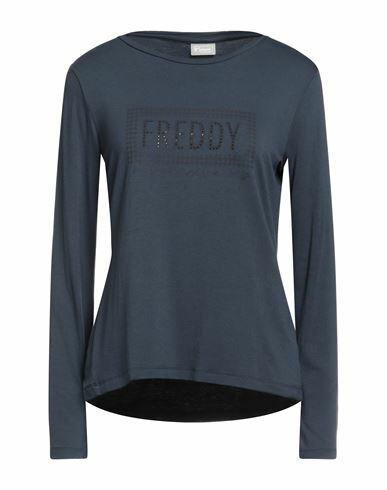 Freddy Woman T-shirt Navy blue Viscose, Polyester, Elastane Cover