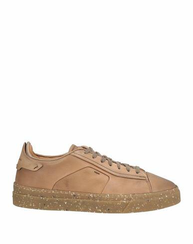 Santoni Man Sneakers Sand Soft Leather Cover