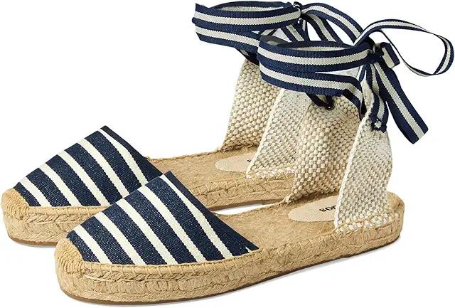 Soludos Lauren Lace Up Espadrille (Navy / Ivory) Women's Sandals Cover