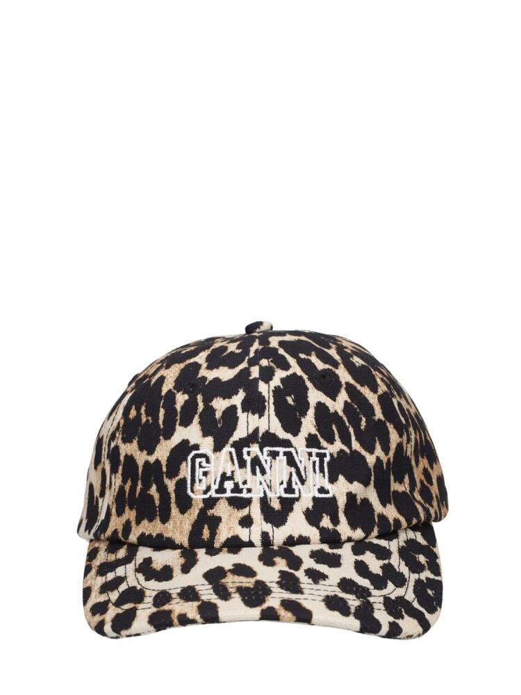 GANNI Leopard Printed Baseball Cap Cover