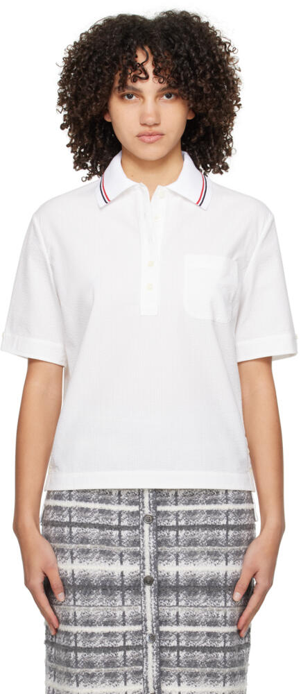 Thom Browne White Stripe Polo Cover