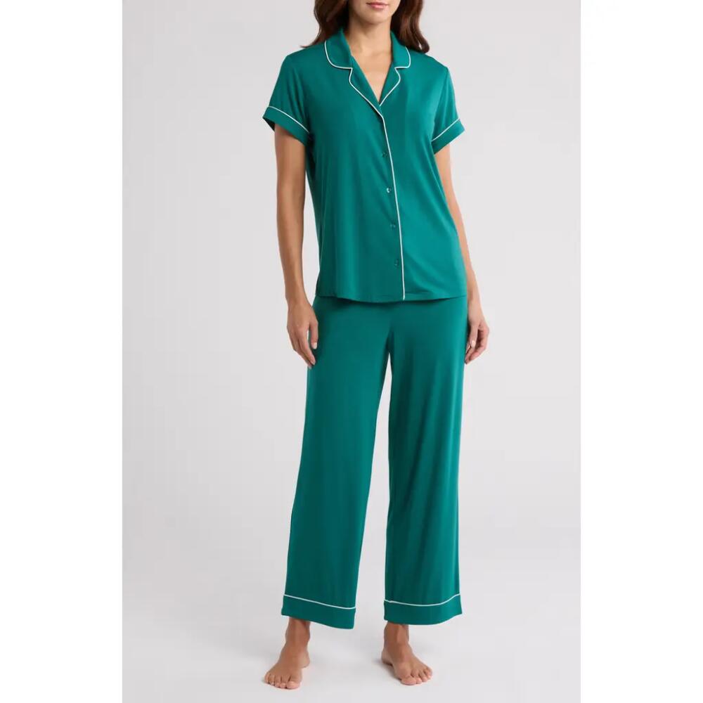 Nordstrom Moonlight Eco Crop Pajamas in Green Storm Cover