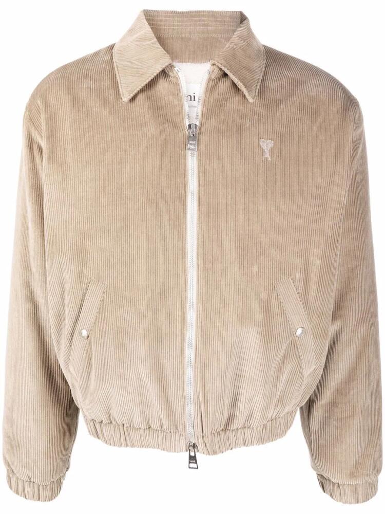 AMI Paris Ami De Cœur bomber jacket - Neutrals Cover