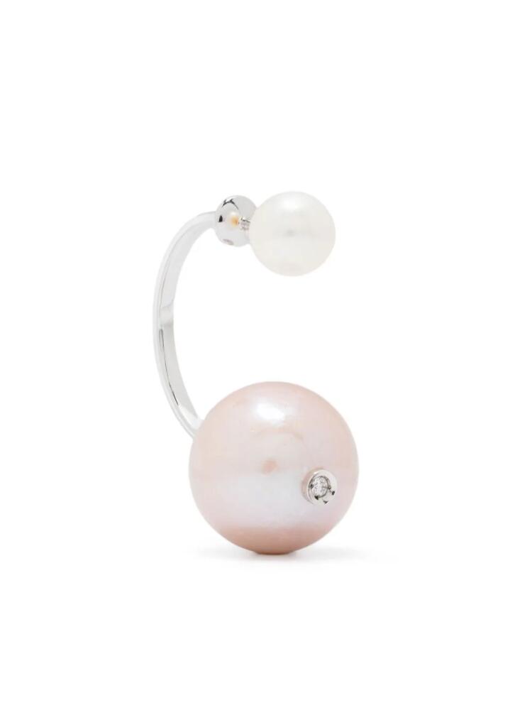 Delfina Delettrez 18kt white gold pink pearl and diamond earring - Silver Cover