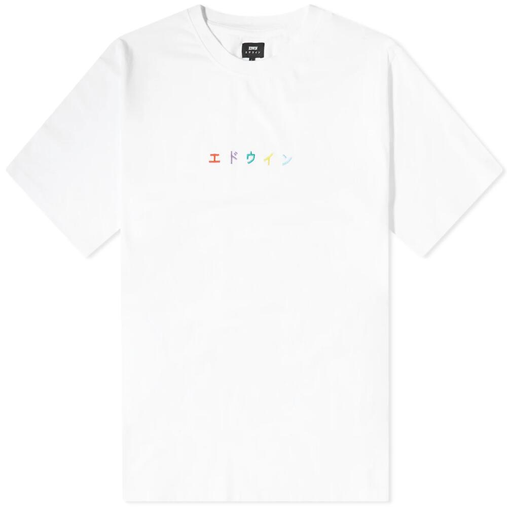 Edwin Men's Katakana Embroidery T-Shirt in White/Multi Cover