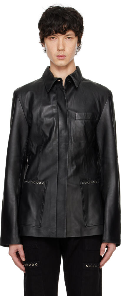 Ludovic de Saint Sernin Black Gail Leather Jacket Cover