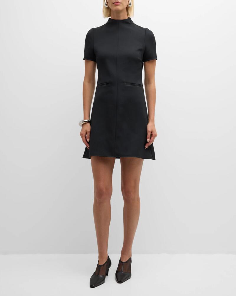 Courreges Short-Sleeve Twill A-Line Mini Dress Cover