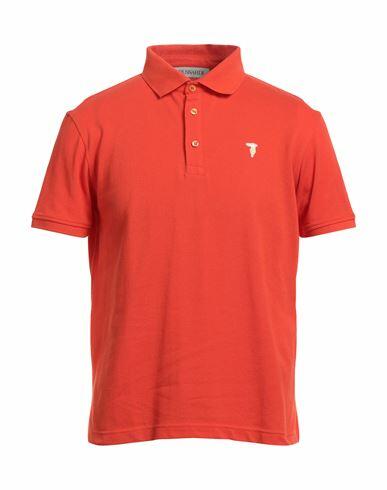 Trussardi Man Polo shirt Orange Cotton Cover