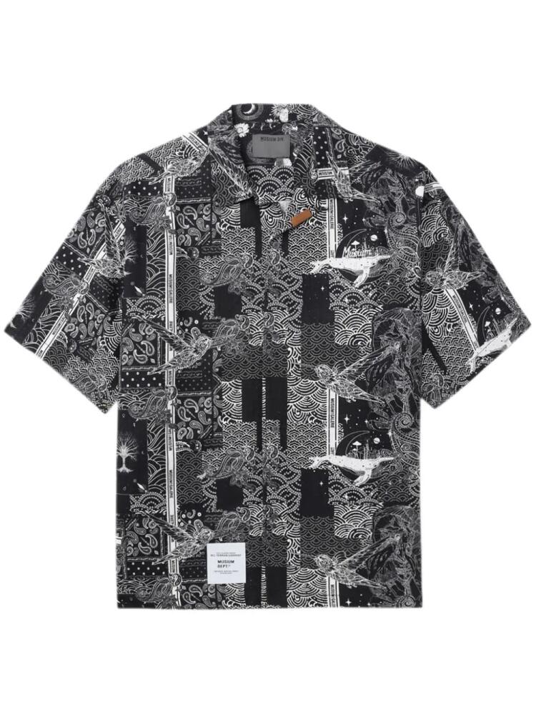 Musium Div. graphic-print cotton-blend shirt - Black Cover