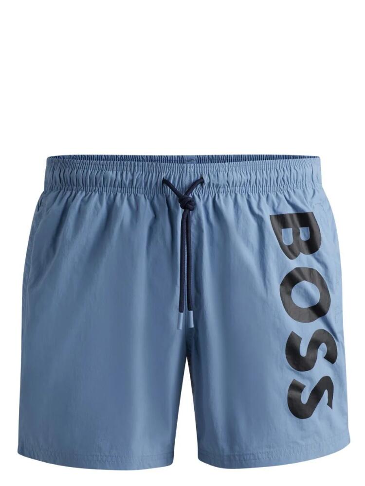 BOSS logo-print swim shorts - Blue Cover