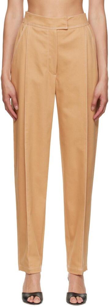 LVIR Beige Contrast Stitching Trousers Cover