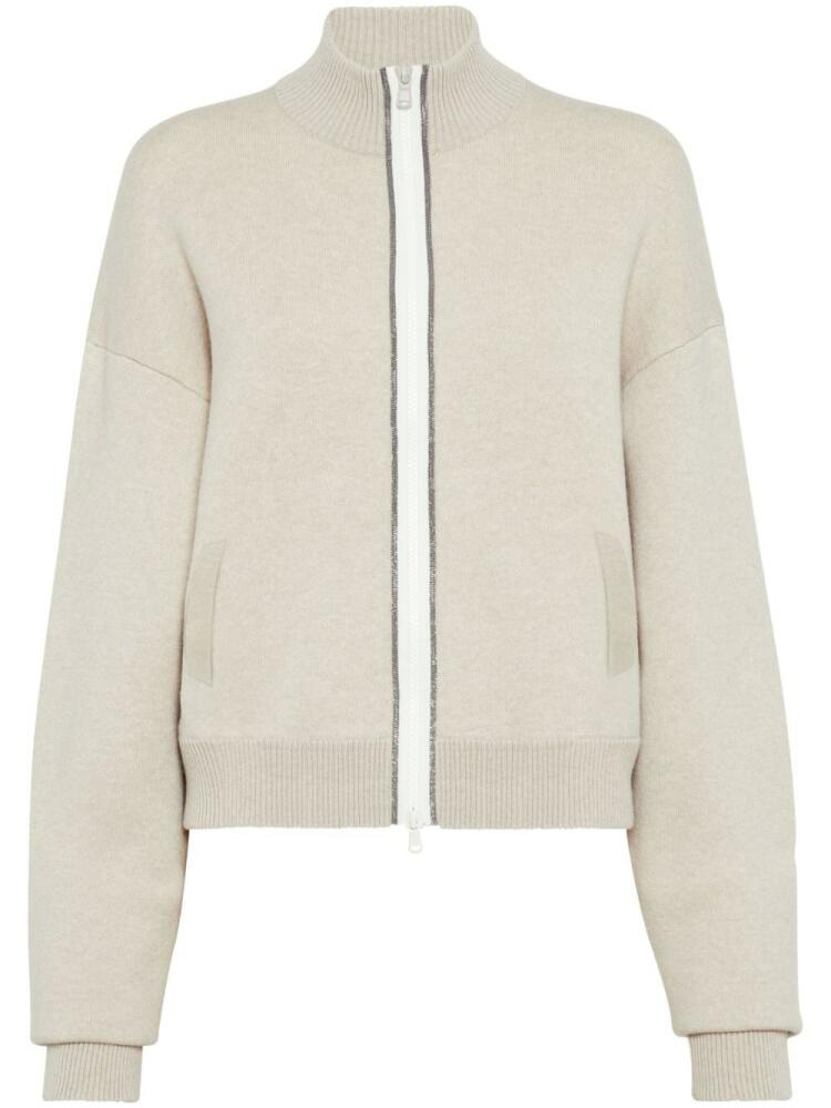 Brunello Cucinelli cashmere-blend cardigan - Neutrals Cover