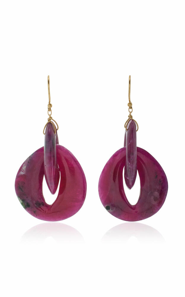 Ten Thousand Things - Peacock Eye 18K Yellow Gold Ruby Earrings - Red - Gifts For Her Cover