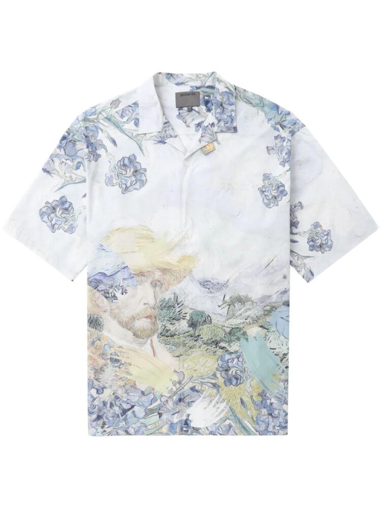 Musium Div. graphic-print cotton shirt - White Cover