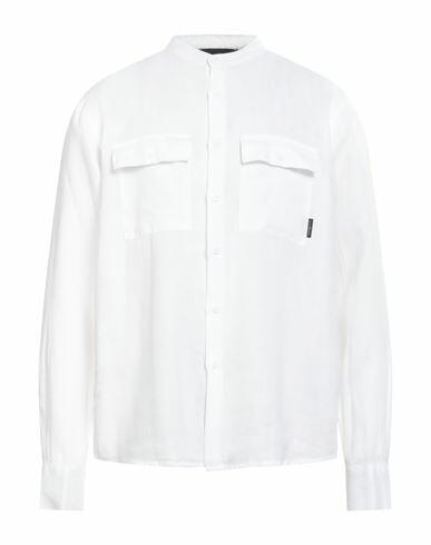 John Richmond Man Shirt White Linen Cover