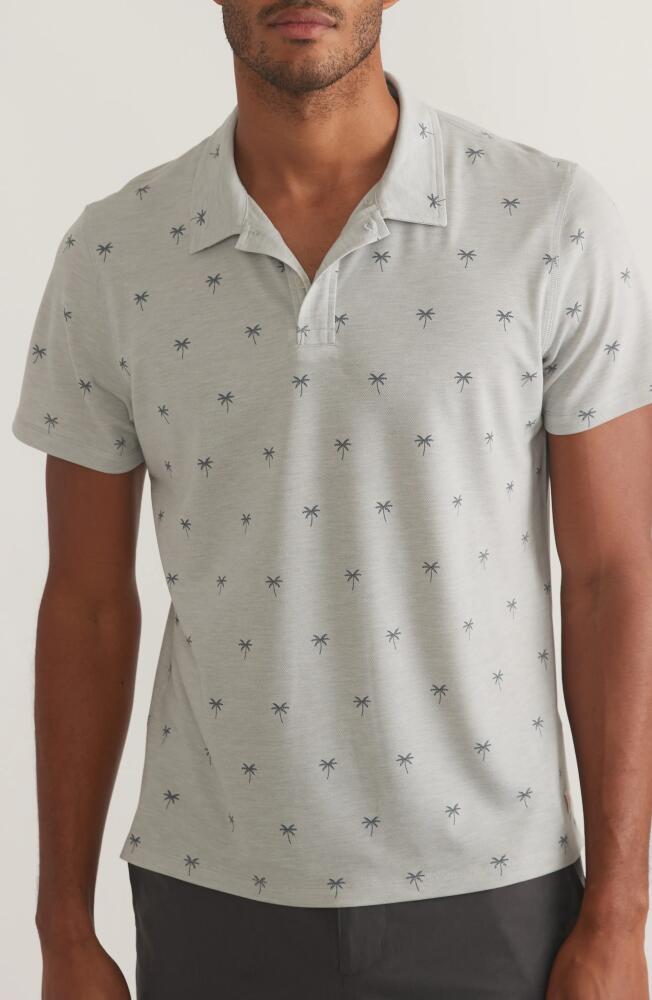 Marine Layer Sport Air Palm Tree Polo in Light Grey Palm Print Cover