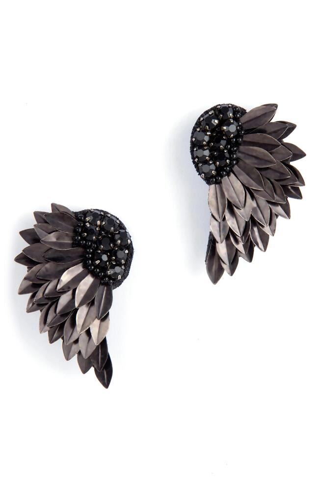 Deepa Gurnani Perry Wing Drop Earrings in Black Cover