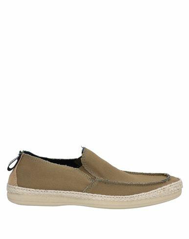 Docksteps Man Espadrilles Military green Textile fibers, Soft Leather Cover