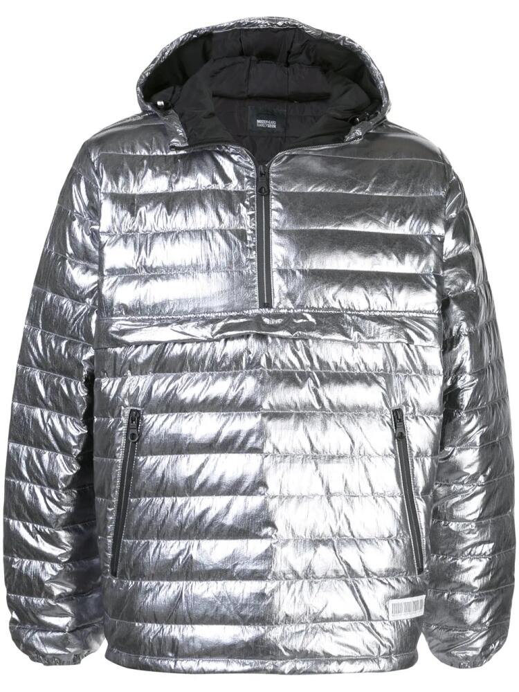 Mostly Heard Rarely Seen quarter zip puffer jacket - Silver Cover