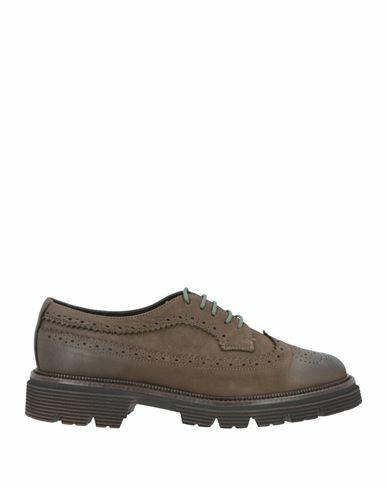 L'angolo Woman Lace-up shoes Dark green Soft Leather Cover