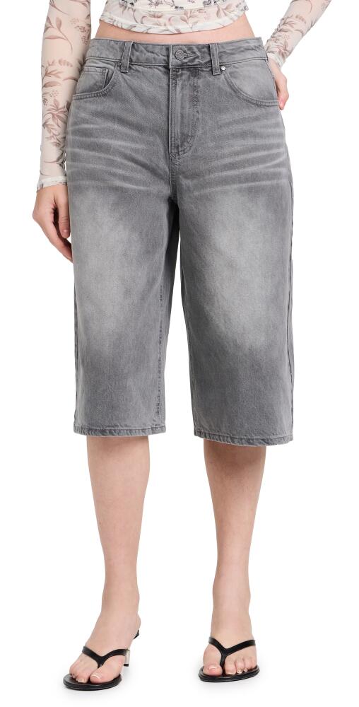 AFRM Carmen Longline Wide Leg Jorts Smoke Grey Wash Cover