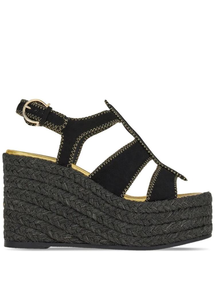 Ferragamo 55mm espadrille wedge sandals - Black Cover