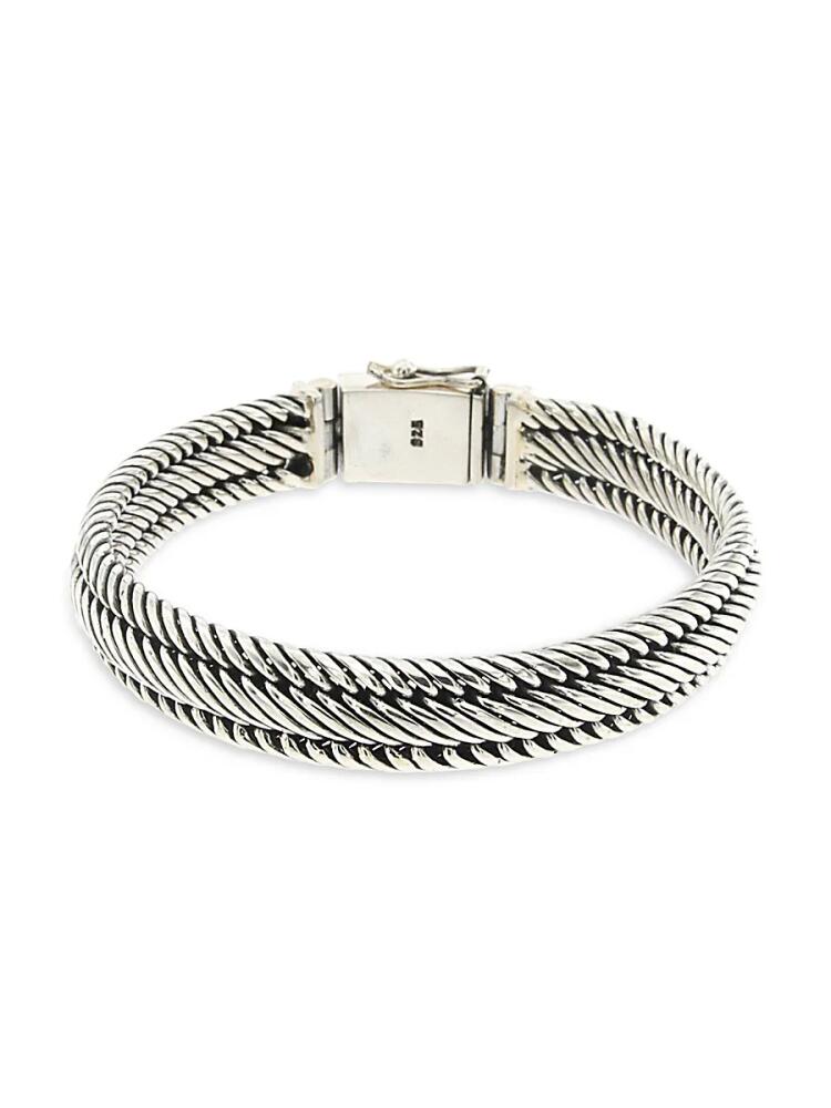 Eli Pebble Men's Sterling Silver Twisted Bracelet Cover