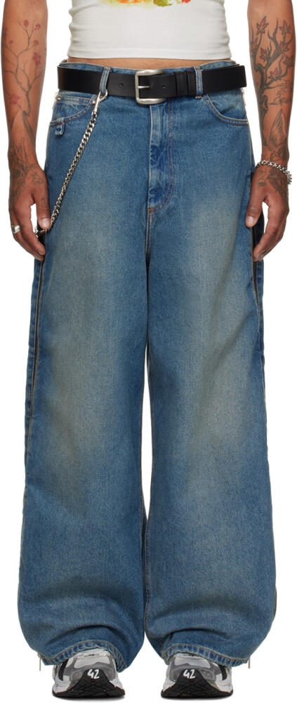 LU'U DAN Blue Side Zip Jeans Cover