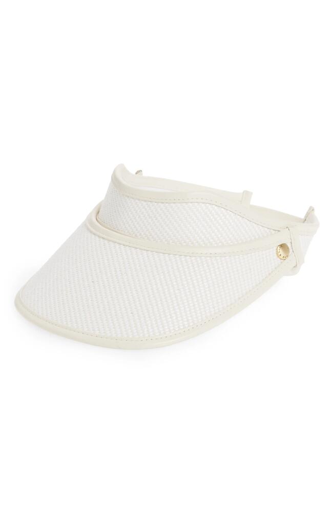 rag & bone Isla Wide Brim Raffia Visor in White Cover