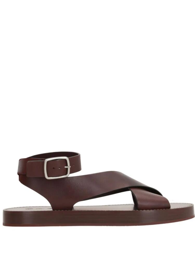 Loro Piana criss-cross leather sandals - Brown Cover