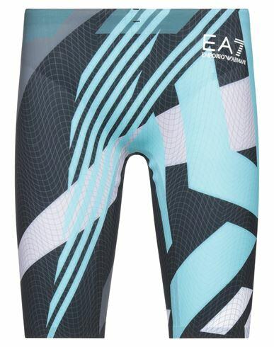 Ea7 Man Leggings Sky blue Polyester, Elastane Cover