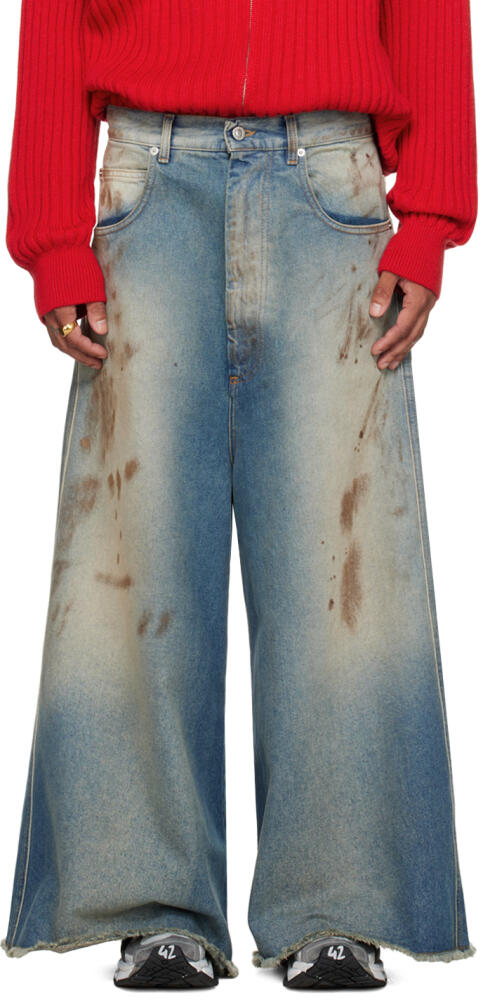 LU'U DAN Blue Wide Cropped Jeans Cover