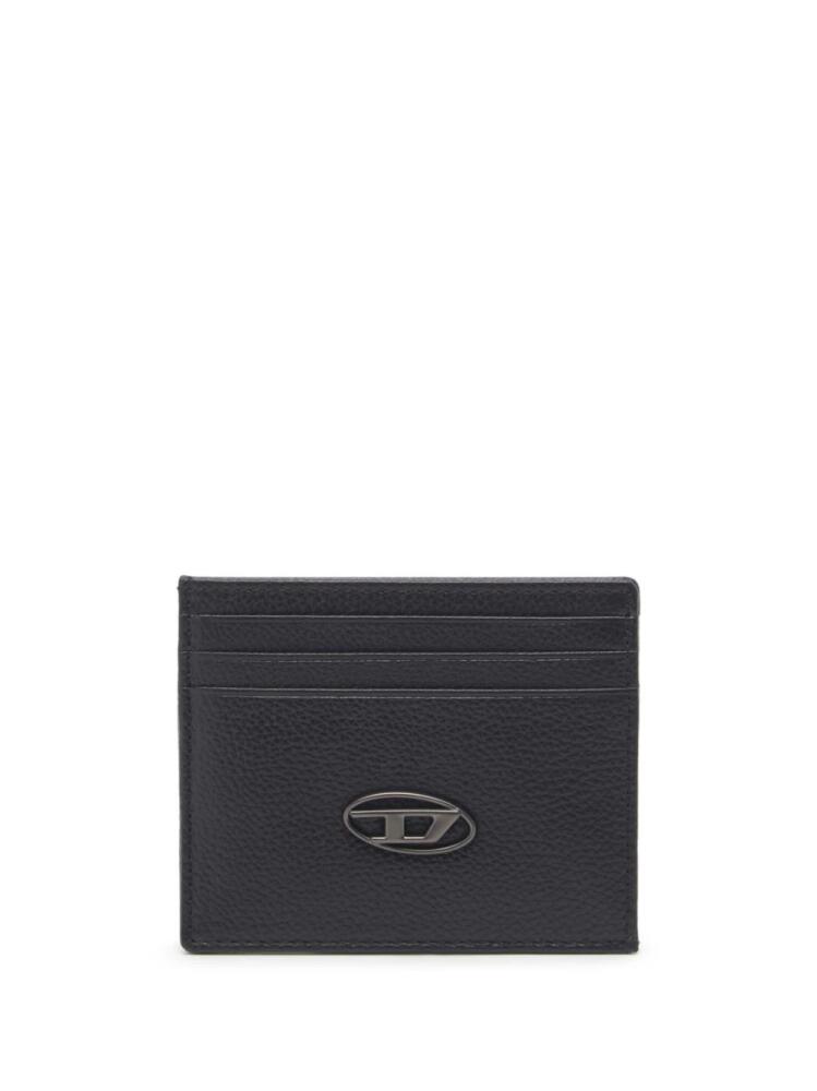 Diesel logo-plaque leather card holder - Black Cover