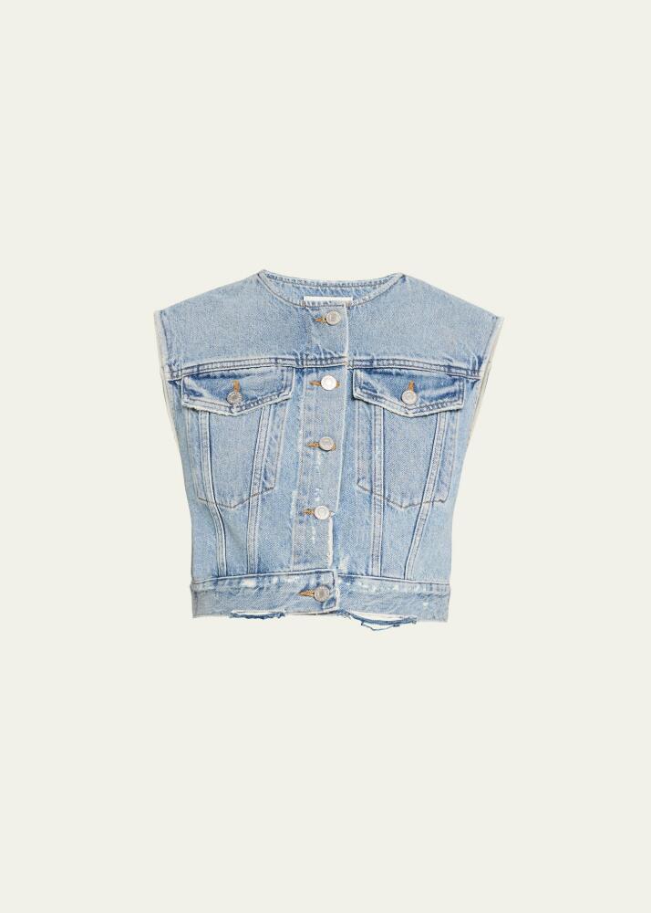 AGOLDE Leo Cropped Denim Vest Cover