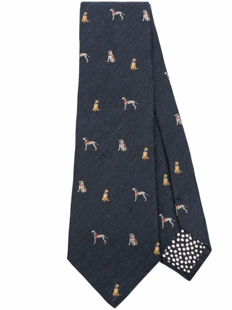 Paul Smith Dogs-jacquard tie - Blue Cover