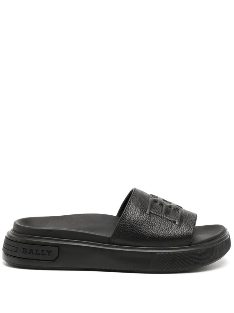 Bally embossed-logo leather sandals - Black Cover