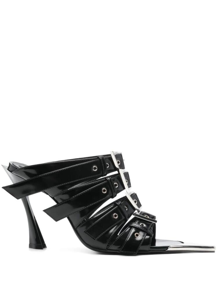 Mugler 100mm buckle-detailed mules - Black Cover