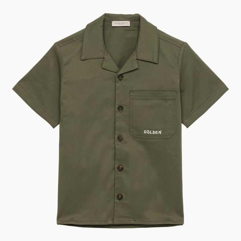 Golden Goose Short-sleeved dark green cotton shirt Cover